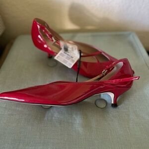 Zara Red Patent Leather Heels